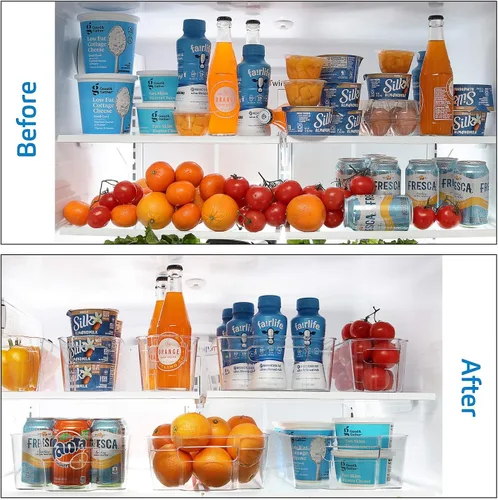 Miniatura 5 de Organizador de nevera - 8 piezas de contenedores organizadores de refrigerador - Organización y almacenamiento de despensa para nevera