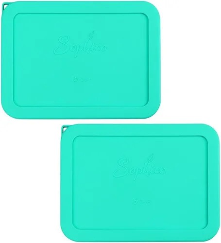 Miniatura 14 de Sophico Tapa de almacenamiento rectangular de silicona para 6 tazas de repuesto para cuencos de vidrio Pyrex 7211-PC, recipiente no incluido (MIX)