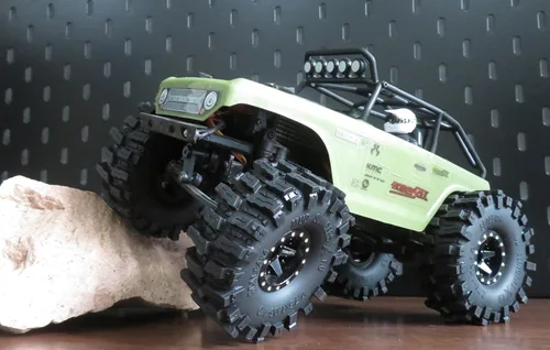 Miniatura 6 de HOBBYSOUL 1.0 Neumáticos de Oruga de 70mm de Altura 1.0 Pulgadas Lanzadores de Lodo X Neumáticos Super Blandos y Adhesivos para RC 1/24 SCX24 1/18