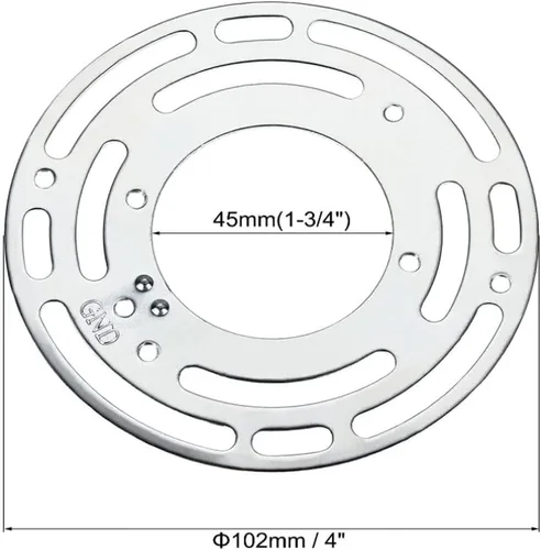 Miniatura 2 de Tsurpcao Soporte de montaje para lámpara de techo de 4 pulgadas, 4 pulgadas de diámetro, universal, hierro chapado en zinc, plata, 4