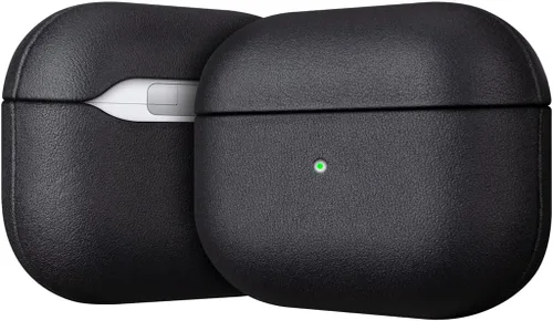 Miniatura 12 de LOPIE Funda compatible con AirPods 3 (lanzado en 2021), funda de cuero vegano estilo fibra de carbono con kit de clip y limpiador, funda protectora