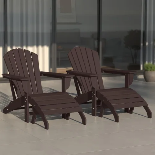 Miniatura 12 de WestinTrends Dylan - Silla Adirondack para exteriores con otomana, juego de 2 piezas, color negro