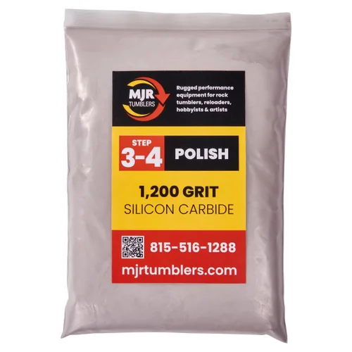 Miniatura 8 de 5 libras de grano de pulido de roca de carburo de silicio grueso MJR Tumblers Premium 60/90 para el paso/etapa 1, MJR Tumblers es una empresa
