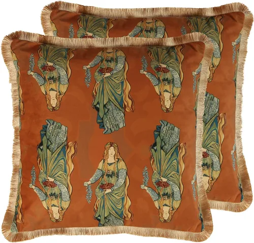 Miniatura 11 de patdrea Fundas de almohada de terciopelo vintage de diseño 18x18 pulgadas, colección de personajes de civilizaciones antiguas, fundas cuadradas