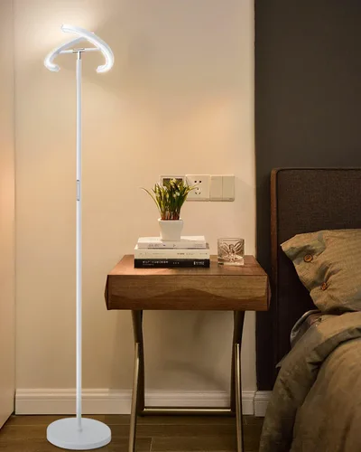 Miniatura 5 de SIBRILLE Lámpara de pie blanca, lámpara de pie ajustable sin escalones moderna 3000-6000K, lámpara de pie LED giratoria de 20W para lectura, lámpara
