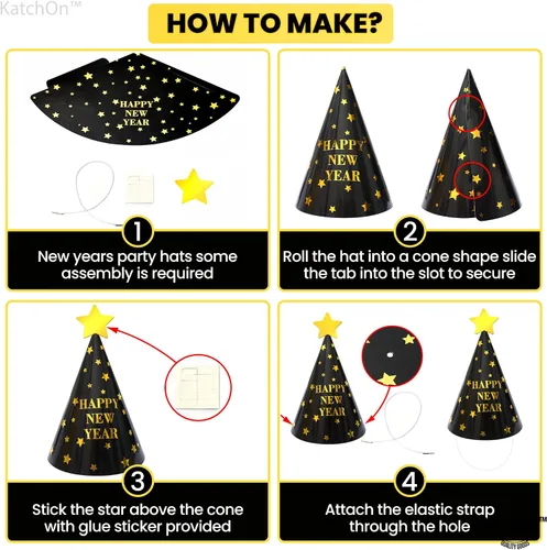 Miniatura 3 de KatchOn, Happy New Year Hats - New Year Eve Party Hats & Decorations 2025