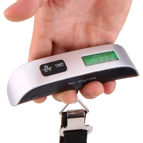 Miniatura 3 de Jadpes Báscula de equipaje pantalla LCD electrónica portátil de mano de 1102lbs báscula de peso para equipaje báscula de maleta para el hogar cocina