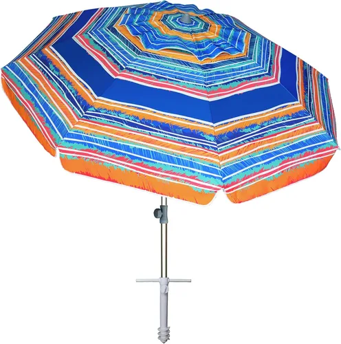 Miniatura 11 de AMMSUN Sombrilla de playa resistente de 7 pies con anclaje de arena y refugio solar inclinable, protección UPF50+, sombrilla y sombrillas para Spray