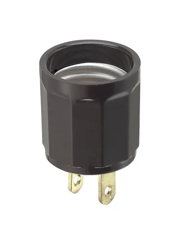 Adaptador para toma corriente y casquillo para lámpara. 61-l 15 Amp. 660 W, 125 V. De color marfil
