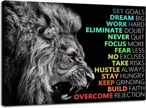 Miniatura 34 de WYJZDZQ8 Lienzo inspirador para la oficina, póster de arte de pared, cuadros motivacionales, lienzo con texto en inglés "How To Be Mentally Strong