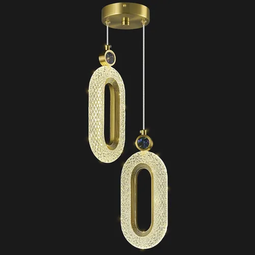 Iluminación colgante para isla de cocina, luces LED regulables, modernas, doradas, para dormitorio, pasillo, entrada, cocina, isla (2 luces)