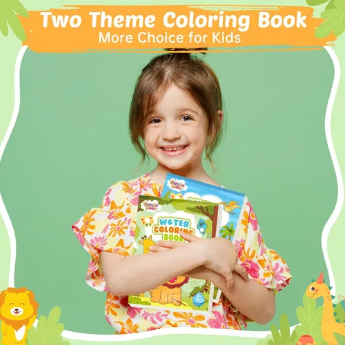 Miniatura 2 de Libros para Colorear con Agua para Niños Pequeños - Libro de Pintura de Acuarela Papel de Arte de Dibujo para Niños Kit de Suministros de Dinosaurio