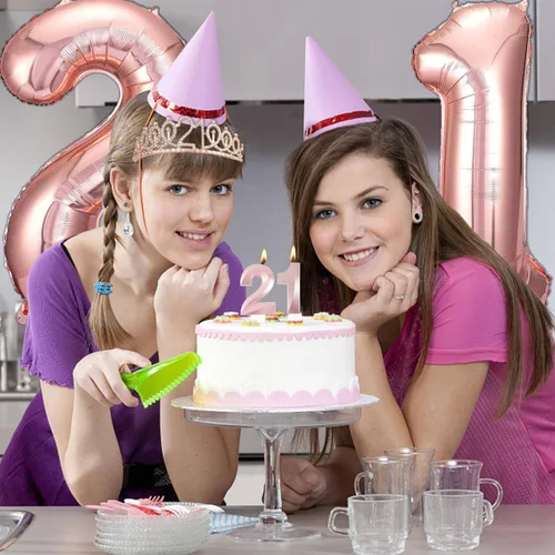 Miniatura 172 de Decoraciones de cumpleaños de 30 años para ella, banda y corona de cumpleaños de 30 años, adorno para pastel de cumpleaños y velas, tarjeta