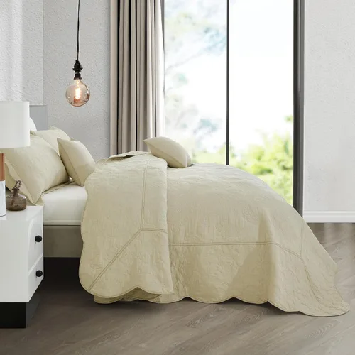 Miniatura 4 de Colcha extragrande de algodón tamaño King, diseño reversible de patrón paisley, funda de ropa de cama ligera, juego de 5 piezas, color caqui
