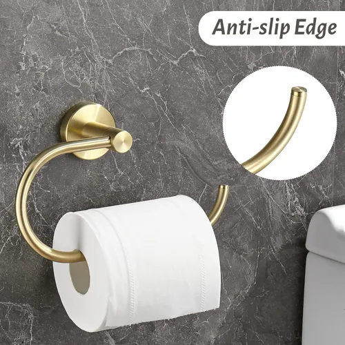 Miniatura 5 de Toallero de papel higiénico dorado, soporte para rollo de papel higiénico dorado cepillado, soporte para toallas de mano, accesorios de baño