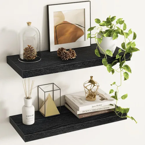 Miniatura 56 de Fun Memories Estantes flotantes – Estante de pared de 9.3 pulgadas de profundidad para decoración y almacenamiento – Estantería de exhibición