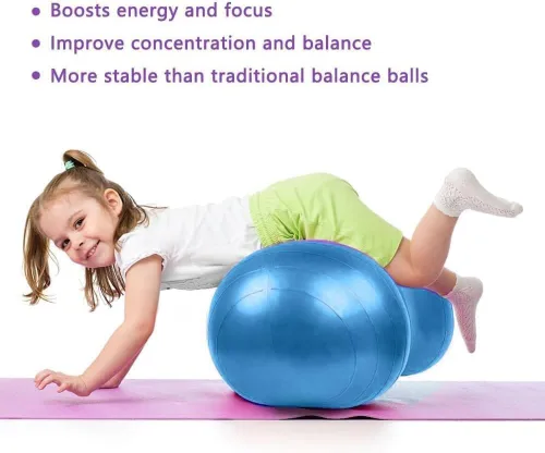 Miniatura 3 de Pelota de maní para niños Terapia, 90x45 cm Anti-explosión con bomba, pelota de ejercicio de calidad de gimnasio para yoga, físico, entrenamiento