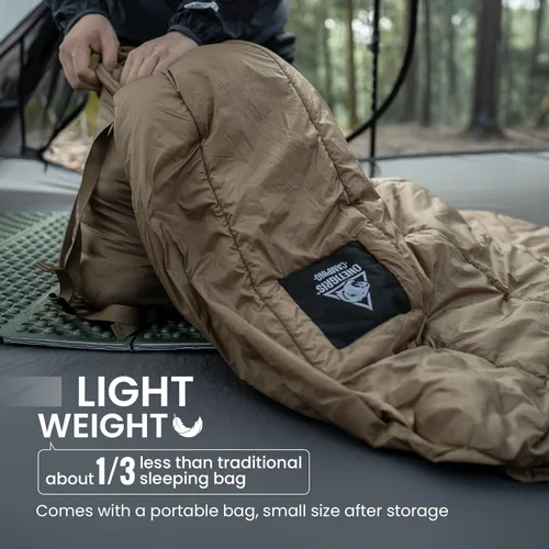 Miniatura 4 de OneTigris Featherlite Colcha Ultraligera para Dormir, Pesa 35oz, Colcha Superior Cálida para Hamaca 40 Grados, con Caja para Pies, Perfecta