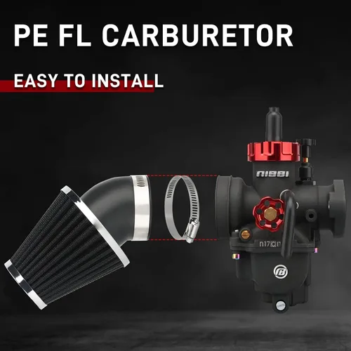 Miniatura 6 de Carburador NIBBI PE17 con filtros de aire de 48 mm, kit de carburador de 17 mm - Compatible con Dirt Bike Pit Bike Apollo TaoTao Lifan Kayo SSR