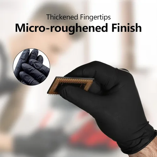 Miniatura 3 de Guantes desechables de nitrilo sin látex, 100 unidades, limpieza negra, preparación de alimentos sin polvo, tamaño grande