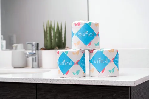 Miniatura 3 de 24 rollos de papel higiénico Bumroll reciclado y sostenible, suave, absorbente y ecológico, ideal para el hogar, la oficina y los baños, seguro