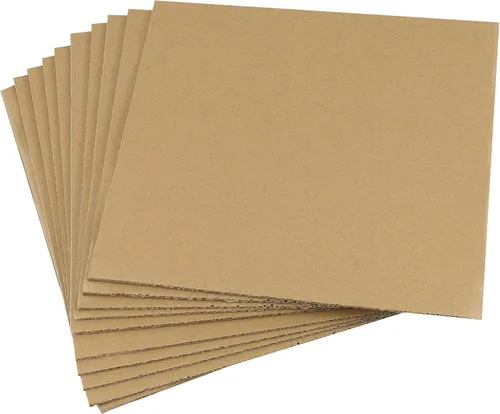 Miniatura 4 de PINGEUI 50 hojas de cartón corrugado de 10 x 10 pulgadas, hojas de cartón kraft marrón de 1/8 pulgadas de grosor, cartón corrugado para embalaje