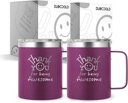 Miniatura 32 de DLOCCOLD Regalos de agradecimiento para mujeres, taza de café con texto en inglés "Thank You for Being Awome", agradecimiento a los empleados