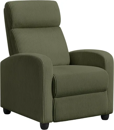 Miniatura 17 de Yaheetech Silla reclinable de pana para sofá individual, asiento de cine en casa, silla reclinable moderna ajustable para sala de estar, dormitorio