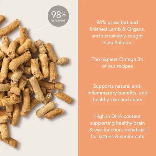 Miniatura 3 de Alimento para gatos seco de alta proteína Feline Natural, dieta liofilizada con 98% de carne, órganos y mariscos, sin guisantes, granos o aditivos