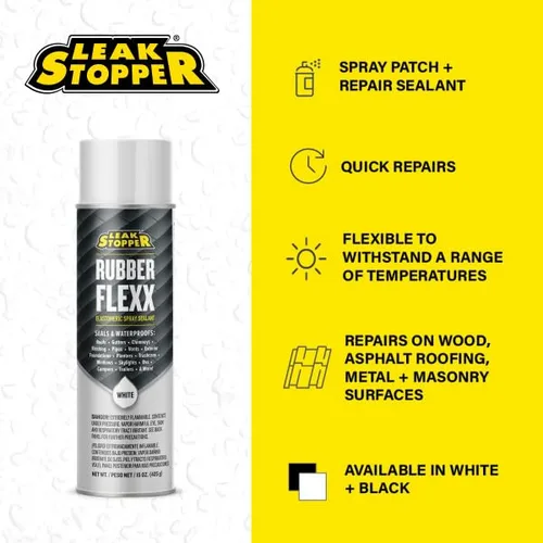 Miniatura 2 de Leak Stopper Rubber Flexx - Spray de reparación y sellador impermeable - Punta y pulverización para sellar grietas, agujeros, fugas, corrosión y más