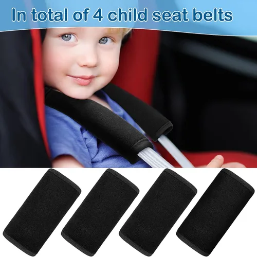 Miniatura 5 de Riakrum 4 fundas para cinturón de seguridad de automóvil para bebé, correas de asiento de automóvil, almohadillas de hombro para niños, fundas