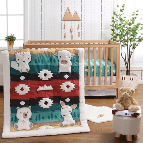 The Peanutshell Juego de ropa de cama para cuna de bebé de 4 piezas para niños y niñas, juego de cama para recién nacidos, bebés y niños pequeños,