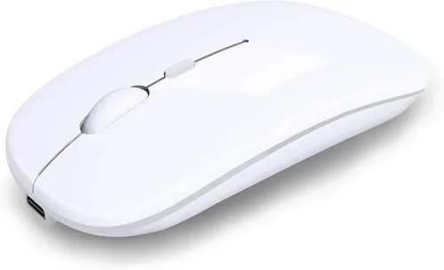 Miniatura 11 de AIKOKOK Ratón Inalámbrico Bluetooth Recargable para Laptop con LED Portátil (BT5.2 y USB 2.4G) Conexión de Modo Dual Ratón Silencioso Delgado