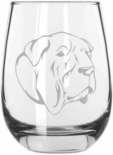 Miniatura 326 de Sakhalin Husky Dog - Copa de vino grabada personalizada de 15.25 onzas sin tallo