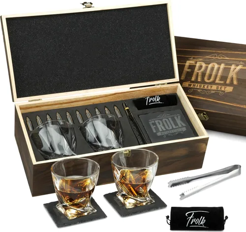 Juego de piedras de whisky en forma de bala de alta calidad para hombres, 10 balas de acero inoxidable para whisky, 2 vasos de 11 oz , posavasos de
