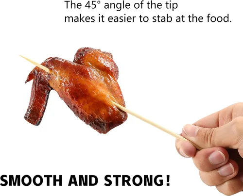 Miniatura 7 de 200 PIEZAS pinchos de bambú, palitos de comida de 6 pulgadas para aperitivos, frutas, brochetas a la parrilla, palillos de cóctel para bebidas