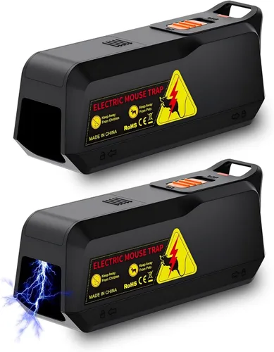 Paquete de 2 Trampas Electrónicas para Ratones, Trampa Eléctrica Eficaz para Ratones Zapper con Diseño Seguro para Mascotas y Eliminación sin