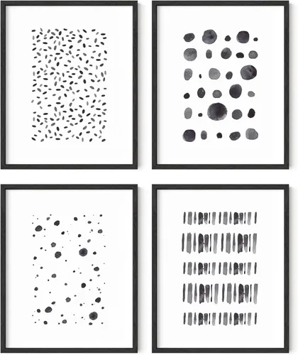 Miniatura 10 de HAUS AND HUES Arte abstracto para pared en blanco y negro, juego de 4 pósteres minimalistas en blanco y negro para paredes, pósteres estéticos Juego