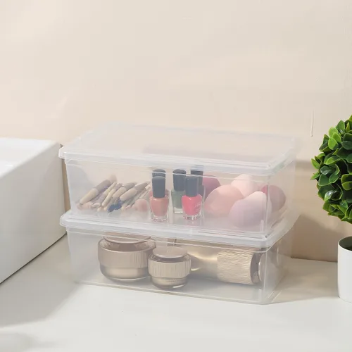 Miniatura 4 de 8 paquetes de cajas de almacenamiento con pestillo de 6 cuartos de galón, cajas de almacenamiento apilables de plástico transparente con tapas