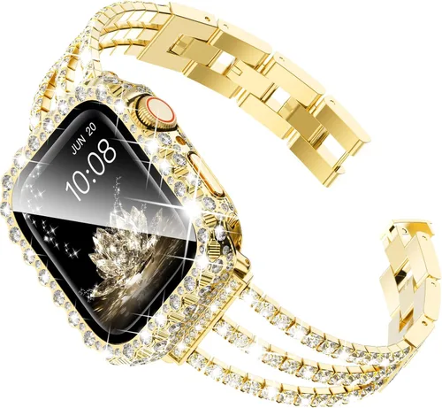 Miniatura 11 de Surace - Correa compatible con Apple Watch de 1.57 pulgadas para mujer series 6, 5 y 4, brazalete de eslabones brillantes con diamantes de brillo