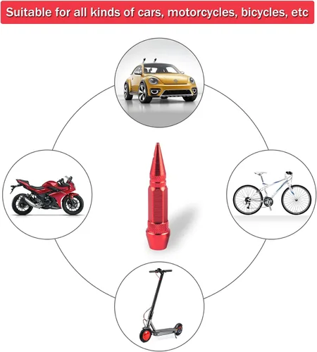 Miniatura 5 de Tapones de válvula SINGARO de 2.36 pulgadas, aleación de aluminio, a prueba de polvo e impermeables, aptos para automóviles, camiones y motocicletas