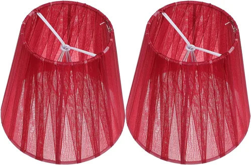 Miniatura 11 de Baluue Pantallas de lámpara pequeñas – 2 piezas con clip en la pantalla de la lámpara de tela suave de hongos plisados para lámparas de mesa, luces