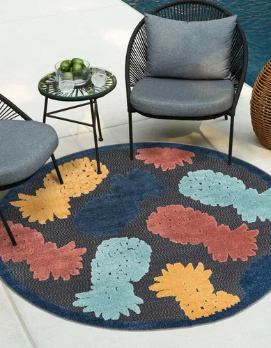 Miniatura 8 de Unique Loom Belize Outdoor Collection - Alfombra rectangular de 2 x 3 pies 1 pulgada, color negro y rojo óxido