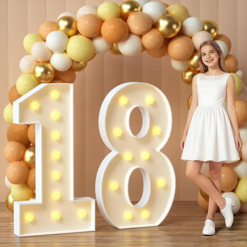 Miniatura 16 de imprsv Letras de marquesina iluminadas, letras de mosaico de 1.2 m con luz para decoración de baby shower, graduación, gran J para decoraciones