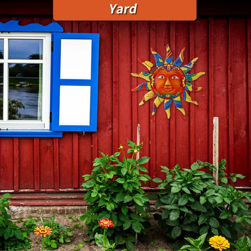 Miniatura 3 de VEWOGARDEN Arte Decorativo de Pared de Sol de Metal de 13 pulgadas para Colgar en Interiores y Exteriores, Hogar, Jardín, Regalos de Navidad