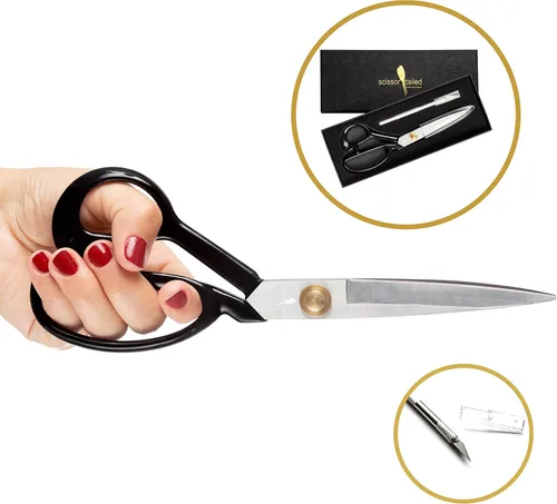 Miniatura 4 de Tijeras de costura resistentes de 10 pulgadas, cuchillo de manualidades gratis; más fuertes que las tijeras de tela afiladas y duraderas de acero