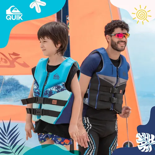 Miniatura 6 de QUIKSILVER Chaleco salvavidas juvenil para 55-88 libras, aprobado por USCG y Transport Canada PFD tipo III, evoprene nivel 70, ayuda de flotabilidad
