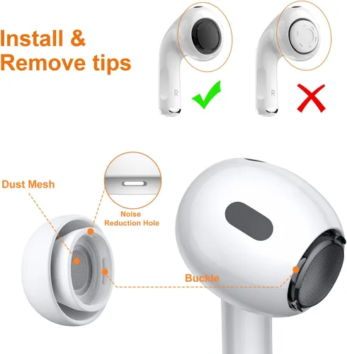 Miniatura 4 de Link Dream 12 puntas de repuesto para AirPods Pro AirPods Pro de 2ª generación 2022 con caja de almacenamiento portátil (S/M/L) (6 pares)