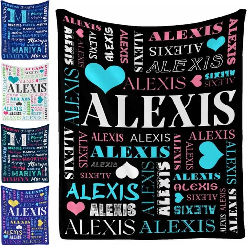 Miniatura 9 de Manta personalizada, 20 colores para niño y niña, manta con nombre personalizado para niños y adultos, manta de Navidad para niños y niñas