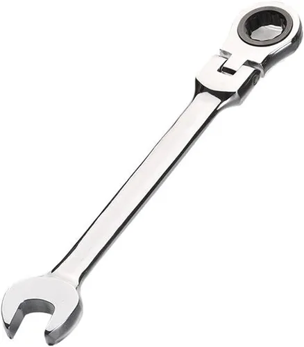 Llave combinada de trinquete, llave métrica de extremo abierto de acero al cromo vanadio endurecido con cabezal flexible (0.630 in)